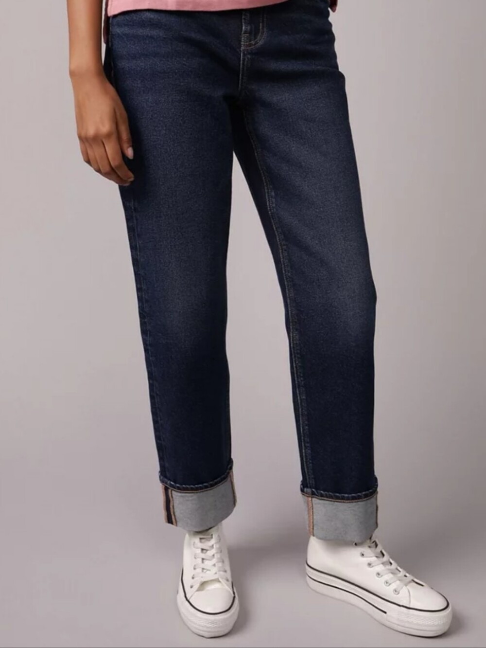 American Eagle AE Stretch Super High-Waisted Straight Jeans 16 Classic Casual